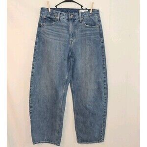 Gap Sz 10R Barrel High Rise Relaxed Tapered Jeans Womens Blue Medium Wash Denim